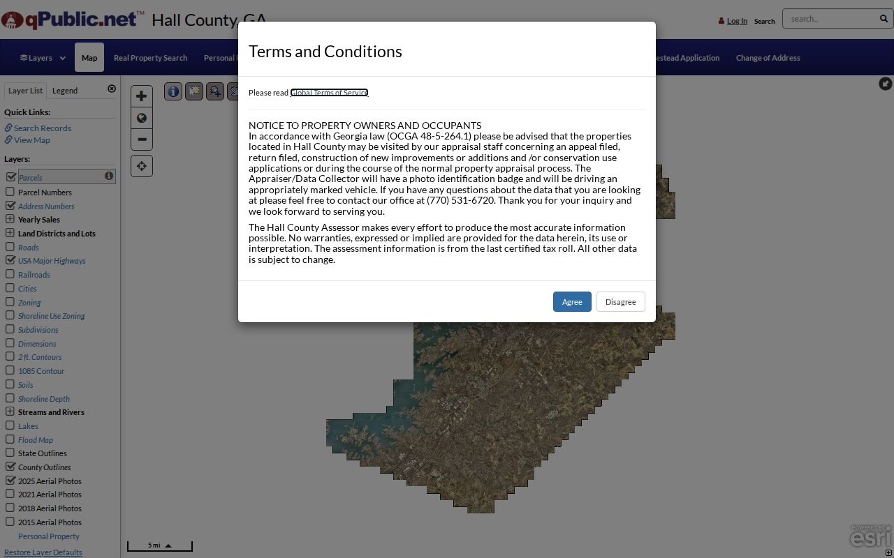 Hall County qPublic parcel and assessment search for Gainesville properties