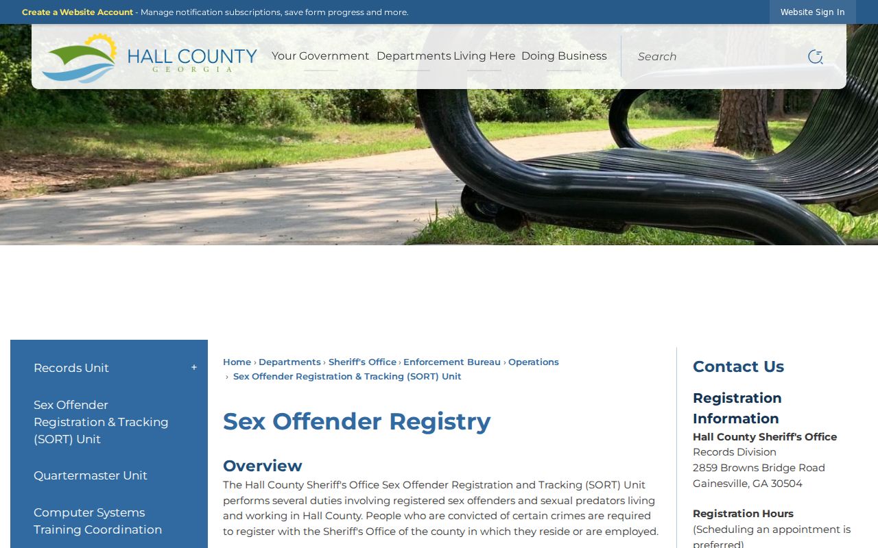 Hall County registry search description for Gainesville name verification