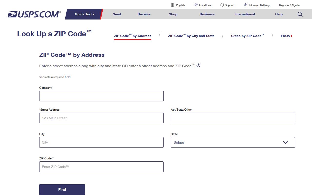 USPS address lookup fields for Gainesville postal codes